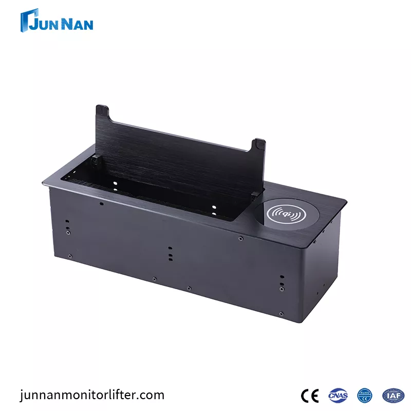 Deasc Hidden Muirear Sreang Sreang Smart Office Furniture Soicéad Cumhachta Tabletop